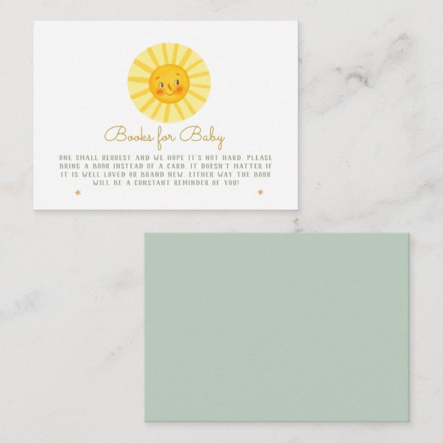 Happy Sunshine Baby Books for baby Enclosure Card (Front/Back)
