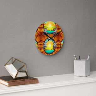Happy Sunshine Donkey Round Clock