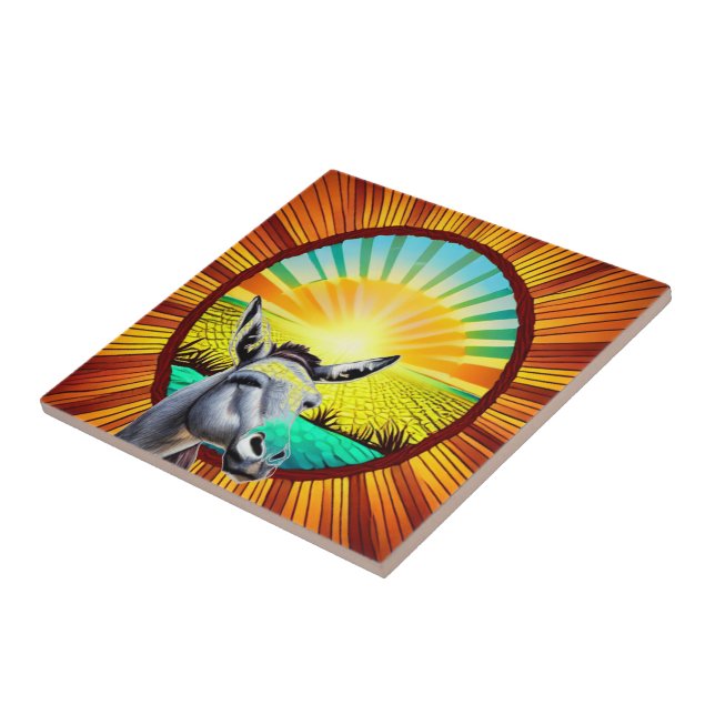 Happy Sunshine Donkey  Tile (Side)