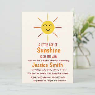 Happy Sunshine Gender Neutral Baby Shower  Invitation