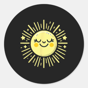 Happy Sunshine Summer Vacation Sun Classic Round Sticker