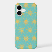 Happy Sunshine Suns Pattern teal