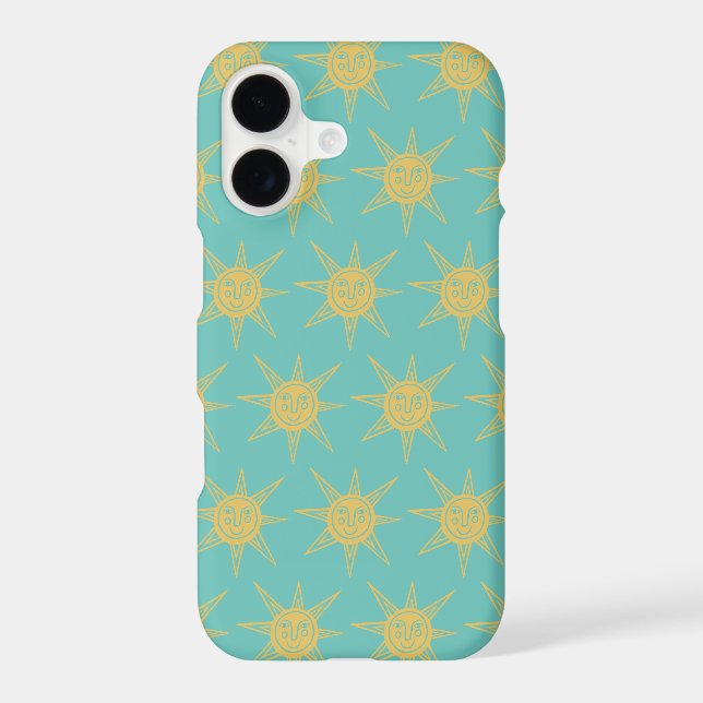 Happy Sunshine Suns Pattern teal (Back)