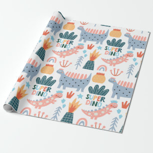 Happy Super Dino  Wrapping Paper