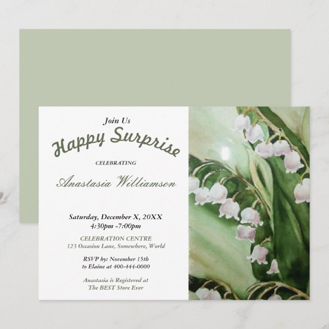 HAPPY SURPRISE PARTY INVITATION (Front/Back)