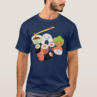 Happy Sushi Family Funny Japanese Food Rice Sushi  T-Shirt