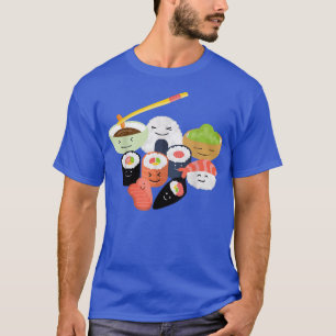 Happy Sushi Family Funny Japanese Food Rice Sushi T-Shirt