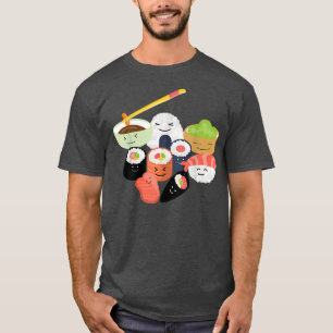 Happy Sushi Family Funny Japanese Food Rice Sushi T-Shirt