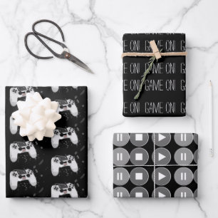 Happy & Sweaty Video Game Controller Wrapping Paper Sheet