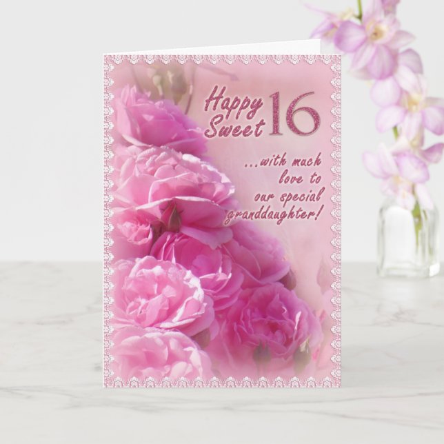 Happy Sweet 16 Birthday Card (Orchid)