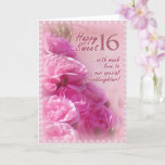 Happy Sweet 16 Birthday Card<br><div class="desc">A Digitalbcon Images Design featuring a pink rose and lace colour theme with custom images, shapes, patterns, brushes, fonts and styles in this one-of-a-kind Birthday Card. This card is designed especially for a grandparent to give to their grand daughter. It can be customised (upon request) for other ages and from...</div>