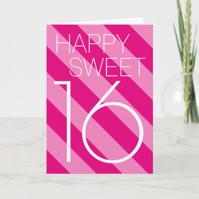 Happy Sweet 16 Birthday card design for teen girl (Front)