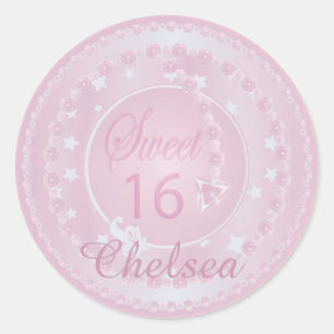 Happy Sweet 16 Birthday Classic Round Sticker