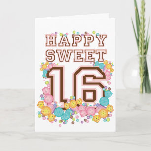 Happy Sweet 16 Candy Land Birthday Card