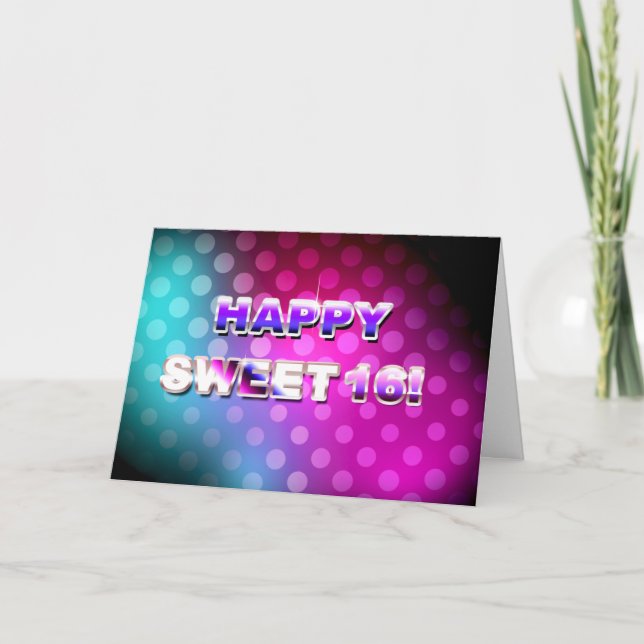 Happy Sweet 16 Colourful Card (Front)