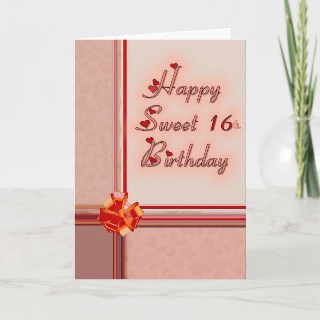 Happy Sweet 16th. Birthday Card (Front)