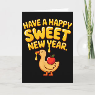 Happy Sweet New Year Goose Cookie Rosh Hashanah Card