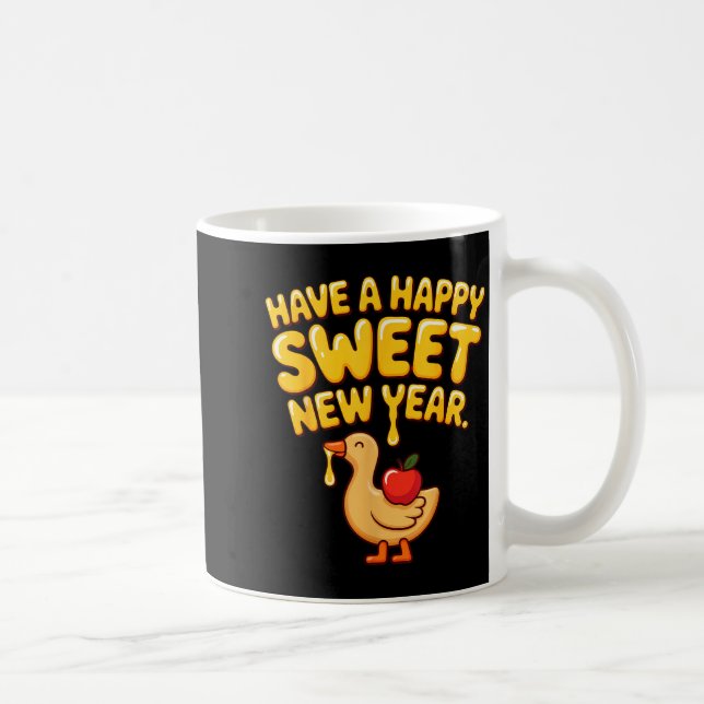 Happy Sweet New Year Goose Cookie Rosh Hashanah  Coffee Mug (Right)