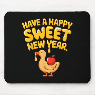 Happy Sweet New Year Goose Cookie Rosh Hashanah  Mouse Mat