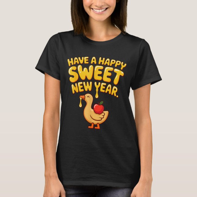 Happy Sweet New Year Goose Cookie Rosh Hashanah  T-Shirt (Front)