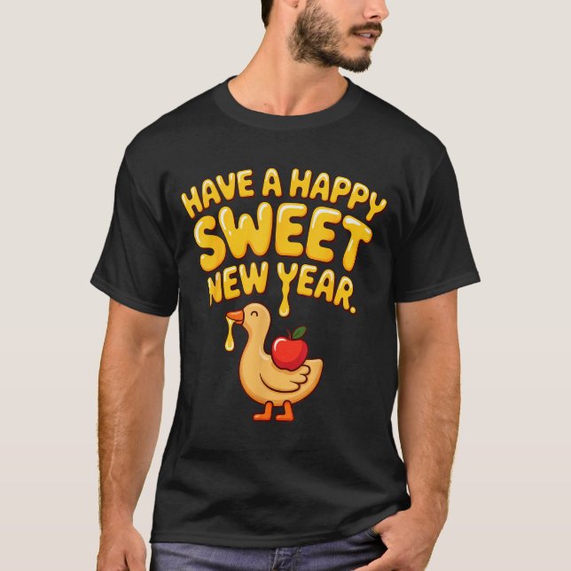 Happy Sweet New Year Goose Cookie Rosh Hashanah  T-Shirt (Front)