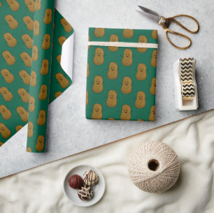 Happy Sweet Potato Hunter Green Wrapping Paper