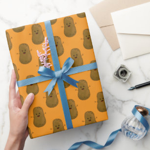 Happy Sweet Potato Orange Wrapping Paper