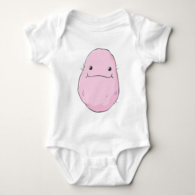 Happy Sweet Potato Vegetable Cartoon Baby Bodysuit (Front)