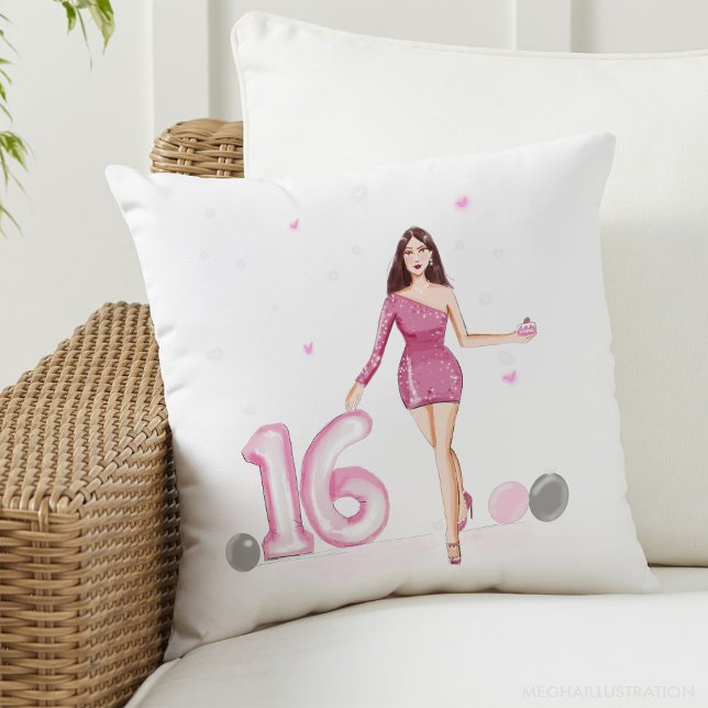 Happy sweet sixteen, 16th birthday cushion (Creator Uploaded)