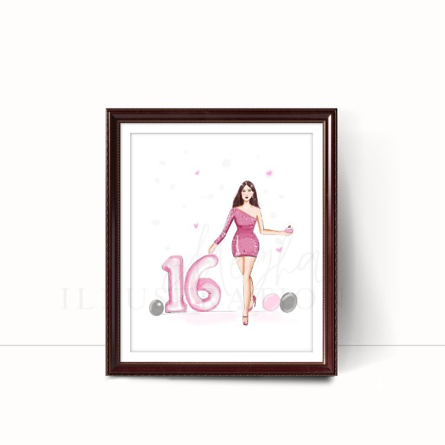 Happy sweet sixteen, 16th birthday poster (Creator Uploaded)