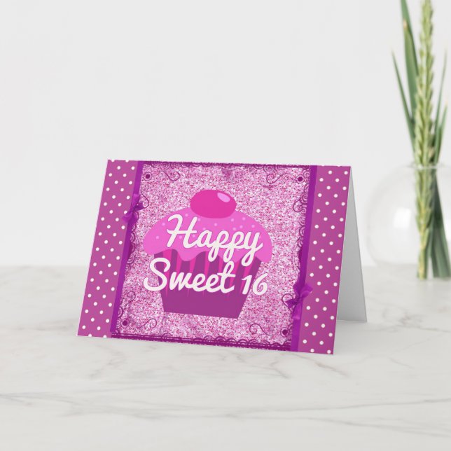 Happy Sweet Sixteen Birthday Card (Front)