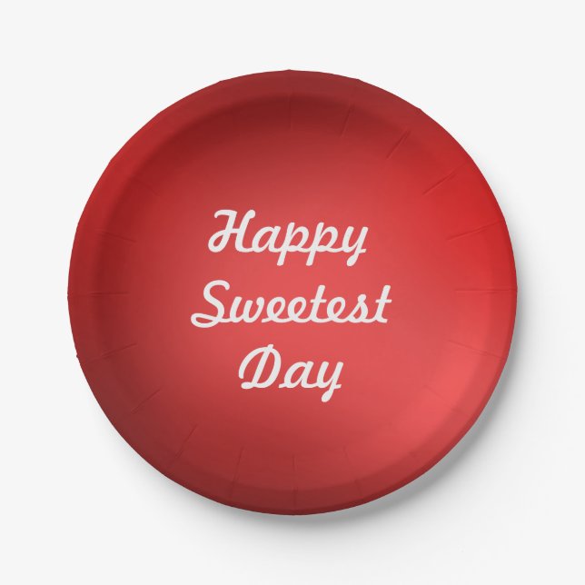 Happy Sweetest Day Paper Plate (Front)