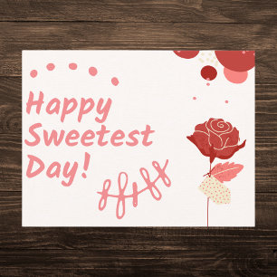Happy Sweetest Day Red Rose Holiday Postcard