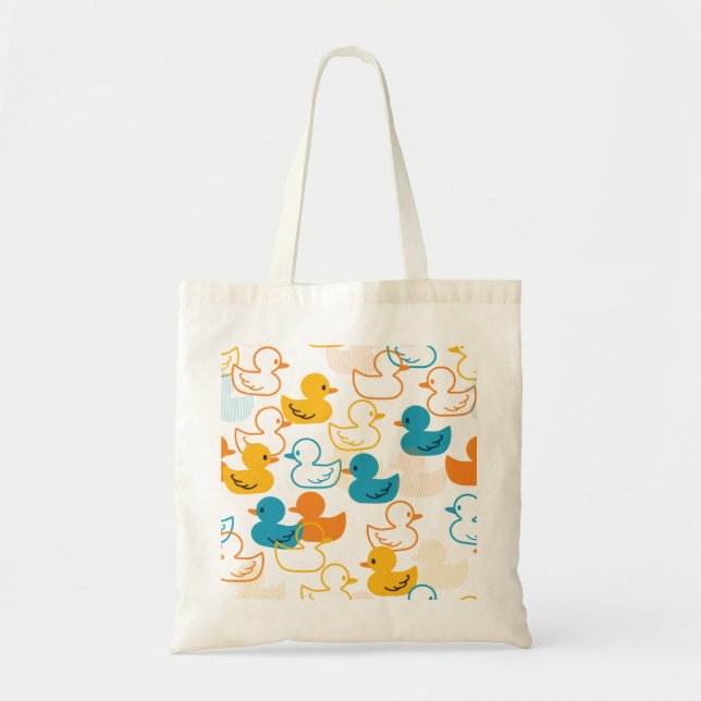 Happy Swimming a Paddling of Ducks Pattern II Tote Bag (Front)