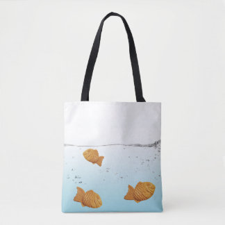 Happy Swimming Taiyaki fish Tote Bag