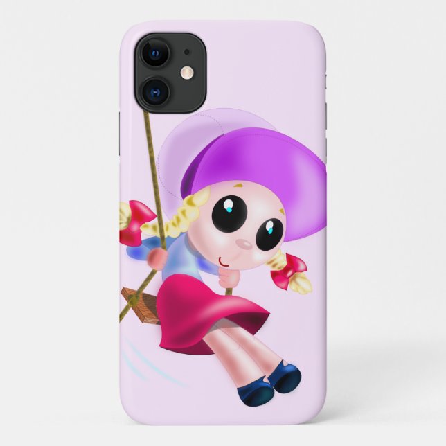 Happy Swinging Girl iPhone Case (Back)