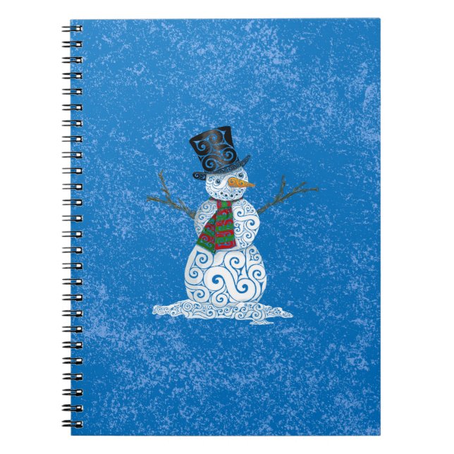 Happy Swirly Snowman Notebook (Front)