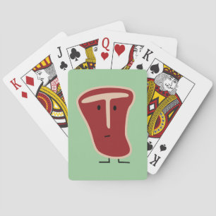 Happy T-bone steak Playing Cards
