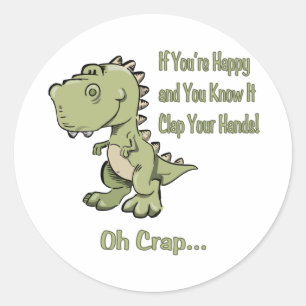 Happy T-Rex Classic Round Sticker