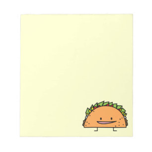 Happy Taco corn shell beef meat salsa Mexican food Notepad