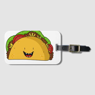 Happy Taco smiling cartoon cute Luggage Tag
