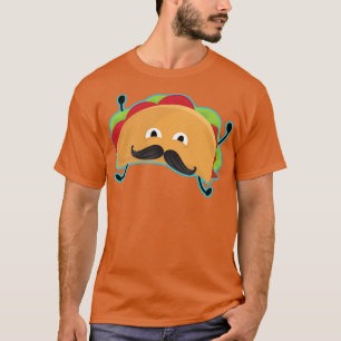 Happy Taco With Moustache Funny Meican Food Lovers T-Shirt
