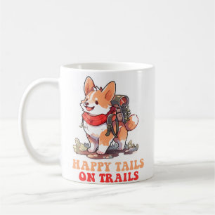 Happy Tails On Trails Funny Dog Trailing Camping L Coffee Mug