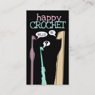 happy talking crochet hooks yarn crafter business card