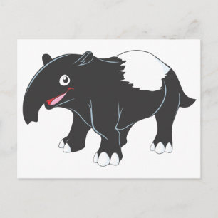Happy Tapir Cartoon Postcard