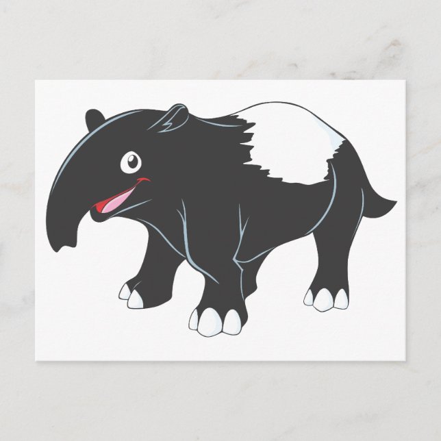 Happy Tapir Cartoon Postcard (Front)