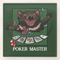 Happy Tasmanian Devil Character Poker Cartoon