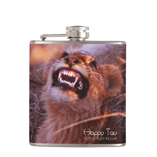 Happy Tau Hip Flask (Front)