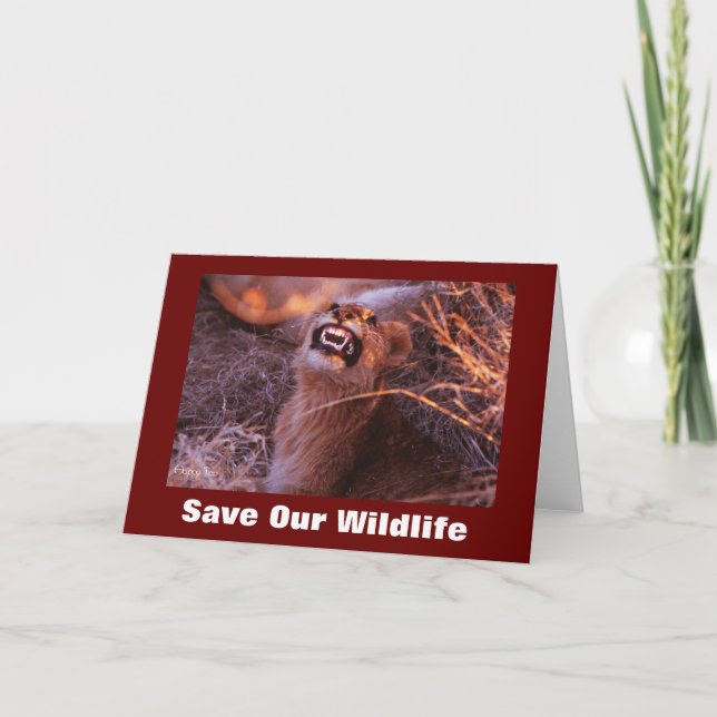 Happy Tau Save Our Wildlife Greeting Card (Front)