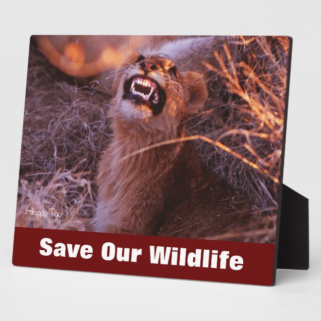 Happy Tau Save Our Wildlife Plaque (Side)